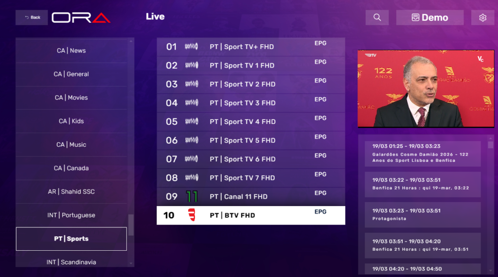 Stream configuration settings