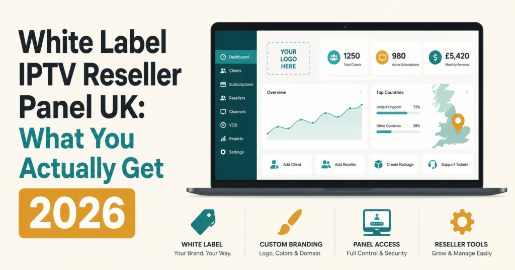 White Label IPTV Reseller Panel UK: What You Actually Get 2026